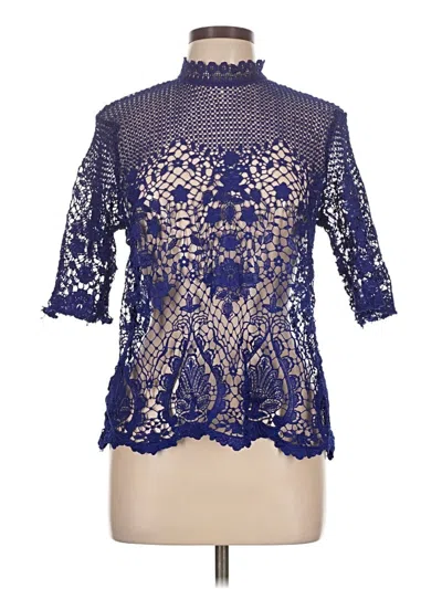 Pre-owned Bold Elements 3/4 Sleeve Blouse In Blue