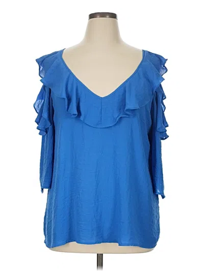 Pre-owned Bold Elements 3/4 Sleeve Blouse In Blue