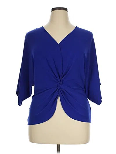 Pre-owned Bold Elements 3/4 Sleeve Blouse In Blue