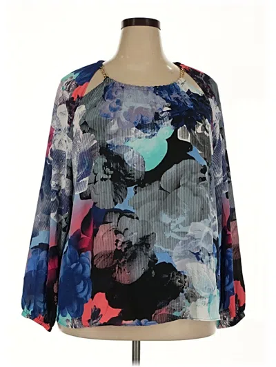 Bold Elements 3/4 Sleeve Blouse In Blue