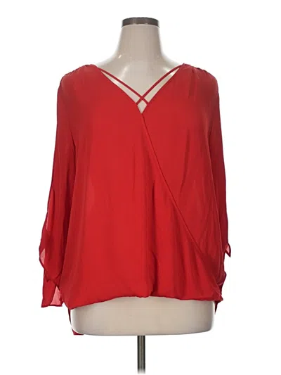 Pre-owned Bold Elements 3/4 Sleeve Blouse In Red