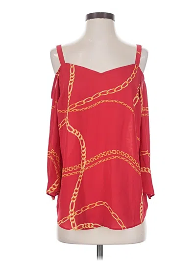 Pre-owned Bold Elements 3/4 Sleeve Blouse In Red