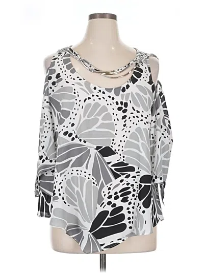 Bold Elements 3/4 Sleeve Blouse In Silver