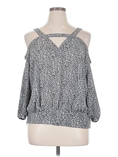 Pre-owned Bold Elements 3/4 Sleeve Blouse In Silver