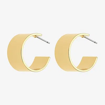 Bold Elements Bold Addiction Womens 10k Gold 1 Inch Hoop Earrings In Yellow