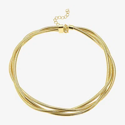 Bold Elements Bold Addiction Womens 10k Gold 17 1/2 Inch Collar Necklace In Yellow