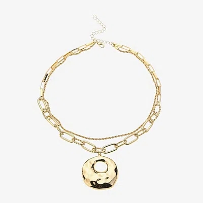Bold Elements Bold Addiction Womens 10k Gold 17 1/2 Inch Pendant Necklace In Yellow