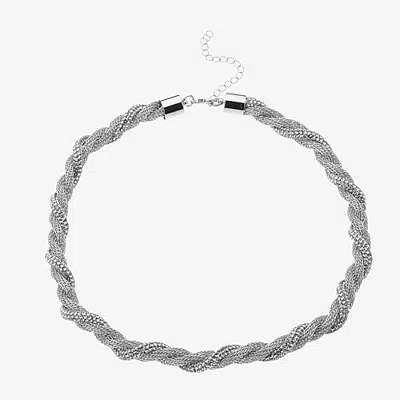 Bold Elements Bold Addiction Womens 18 Inch Collar Necklace In Silver
