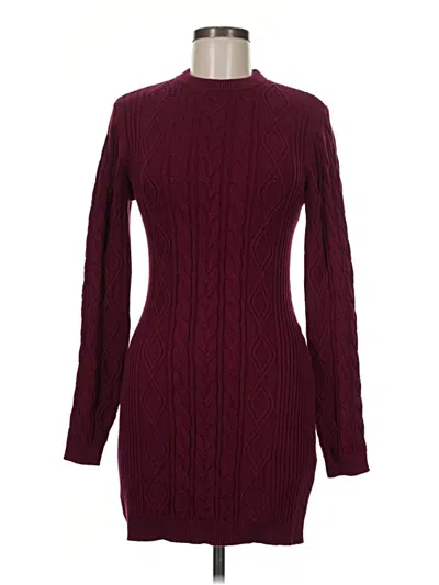 Bold Elements Casual Dress In Burgundy