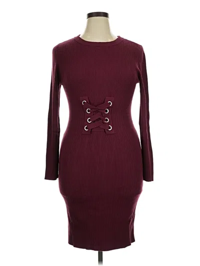 Pre-owned Bold Elements Casual Dress In Burgundy