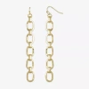 Bold Elements Chain Link Linear Womens Stainless Steel Drop Earrings In Gold