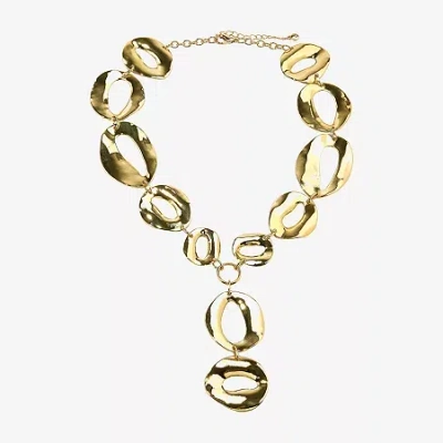 Bold Elements Gold Tone Womens 18 Inch Statement Necklace