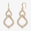 Bold Elements Gold Tone Womens Glass Drop Earrings In Gold