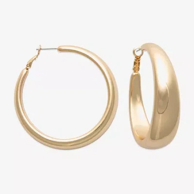 Bold Elements Gold Tone Womens Hoop Earrings