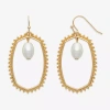 Bold Elements Gold Tone Womens Simulated Pearl Drop Earrings In Yellow