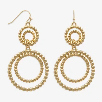 Bold Elements Gold Tone Womens Stainless Steel Drop Earrings