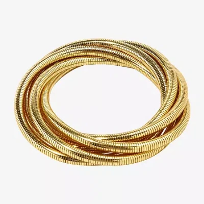 Bold Elements Gold Tone Womens Stretch Bracelet
