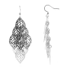 Bold Elements Leaf Womens Drop Earrings In Silver