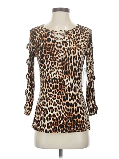 Bold Elements Long Sleeve Blouse In Brown