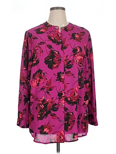Pre-owned Bold Elements Long Sleeve Blouse In Pink