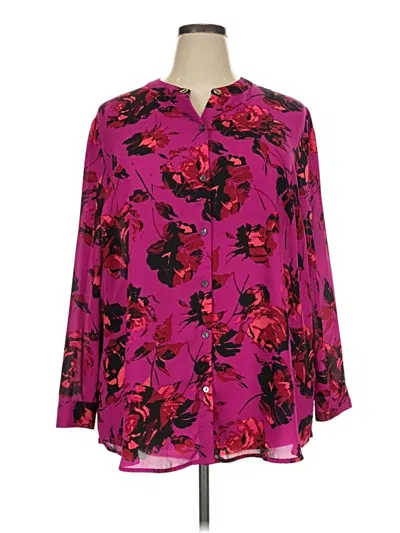 Pre-owned Bold Elements Long Sleeve Blouse In Pink