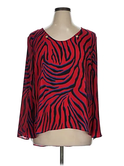 Pre-owned Bold Elements Long Sleeve Blouse In Red