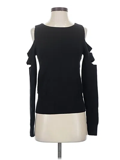 Pre-owned Bold Elements Long Sleeve Top Black Cold Shoulder Neckline Tops