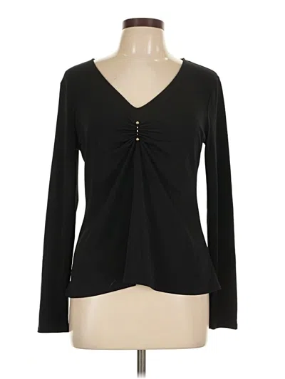 Pre-owned Bold Elements Long Sleeve Top Black Sweetheart Neckline Tops