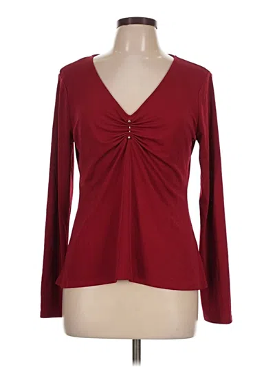 Pre-owned Bold Elements Long Sleeve Top Burgundy Sweetheart Neckline Tops