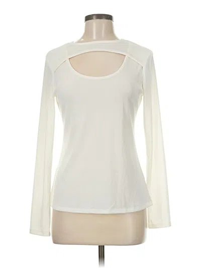 Bold Elements Long Sleeve Top Ivory Keyhole Neckline Tops In White