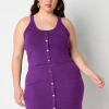 Bold Elements Plus Womens Scoop Neck Sleeveless Pullover Sweater In Purple