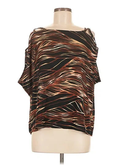 Bold Elements Short Sleeve Blouse In Brown