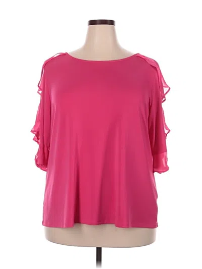 Pre-owned Bold Elements Short Sleeve Blouse In Pink