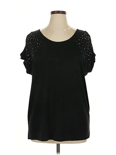 Pre-owned Bold Elements Short Sleeve Top Black Cold Shoulder Neckline Tops