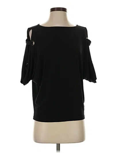 Pre-owned Bold Elements Short Sleeve Top Black Cold Shoulder Neckline Tops