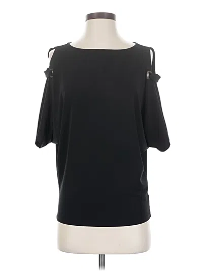 Pre-owned Bold Elements Short Sleeve Top Black Cold Shoulder Neckline Tops
