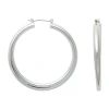 Bold Elements Silver Tone Tube Womens 80mm Hoop Earrings In Silver