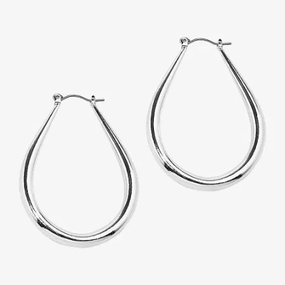 Bold Elements Silver Tone Womens 2 1/4 Inch Hoop Earrings In Metallic