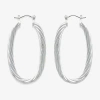 Bold Elements Silver Tone Womens 30.1mm Hoop Earrings In Metallic