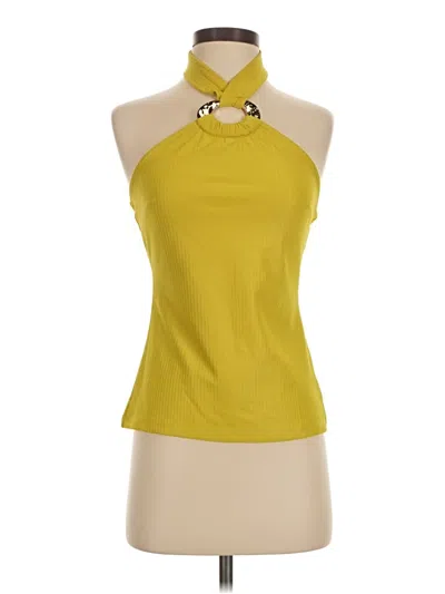 Pre-owned Bold Elements Tank Top Yellow Halter Neckline Tops