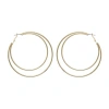 Bold Elements Thin Double Womens 79mm Hoop Earrings In Gold