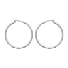 Bold Elements Thin Womens 35mm Hoop Earrings In Silver