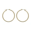 Bold Elements Thin Womens 35mm Hoop Earrings In Gold