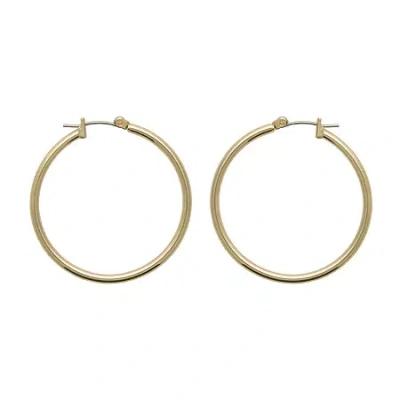 Bold Elements Thin Womens 35mm Hoop Earrings In Gold