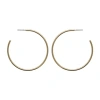 Bold Elements Thin Womens 51.6mm Hoop Earrings In Yellow