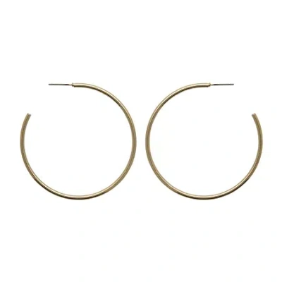 Bold Elements Thin Womens 51.6mm Hoop Earrings In Yellow