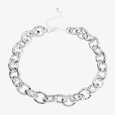 Bold Elements Timeless Womens Fashion Chain Necklace In Metallic