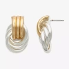 Bold Elements Two Tone Womens Drop Earrings In Gold