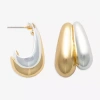 Bold Elements Two Tone Womens Drop Earrings In Gold