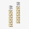 Bold Elements Two Tone Womens Drop Earrings In Gold
